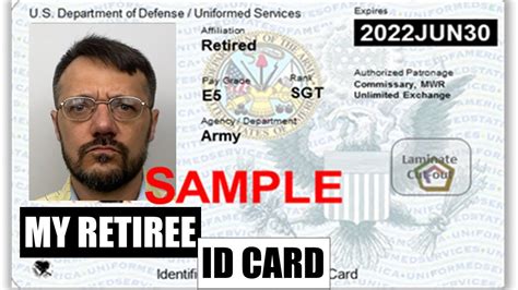 retired military survivors id card